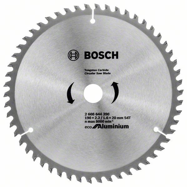 Диск пильный по алюминию Bosch 190x20/16x54T ECO for Aluminium (2608644390)