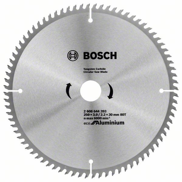 Диск пильный по алюминию Bosch 250x30x80T ECO for Aluminium (2608644393)