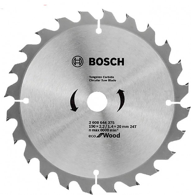 Диск пильный по дереву Bosch 190x20/16x24T ECO for Wood (2608644375)