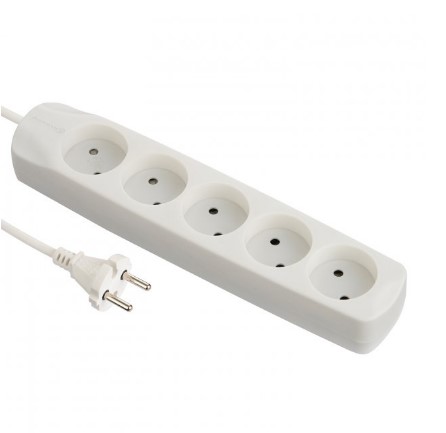Удлинитель бытовой Electraline 1.5 м, 2х0.75 мм, 5 розеток (62007)