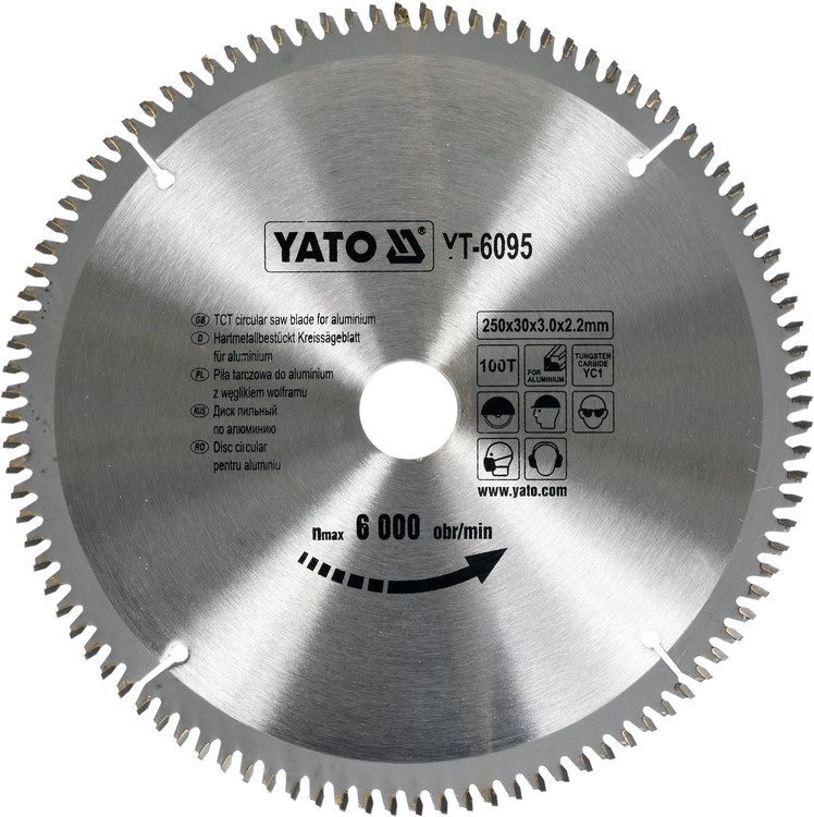 Диск пильный по алюминию YATO 250x30x100T YT-6095