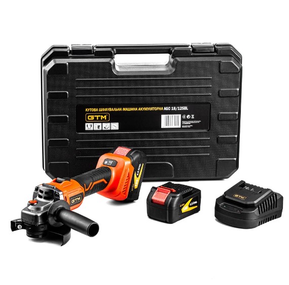 Аккумуляторная угловая шлифмашина GTM AGC18/125BL (2693)