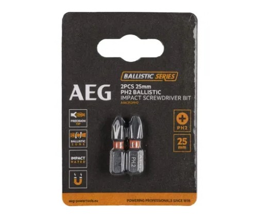 Набор бит ударных AEG РН2, 25мм, 2 шт. (4932479164)