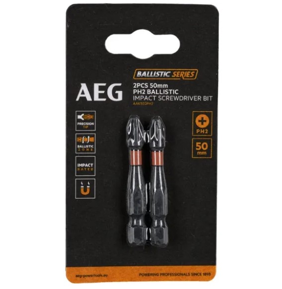 Набор бит ударных AEG PH2, 50мм, 2 шт. (4932479165)