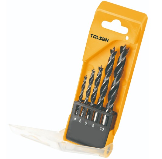 Комплект спиральных сверл по дереву 5 шт. Tolsen 75625