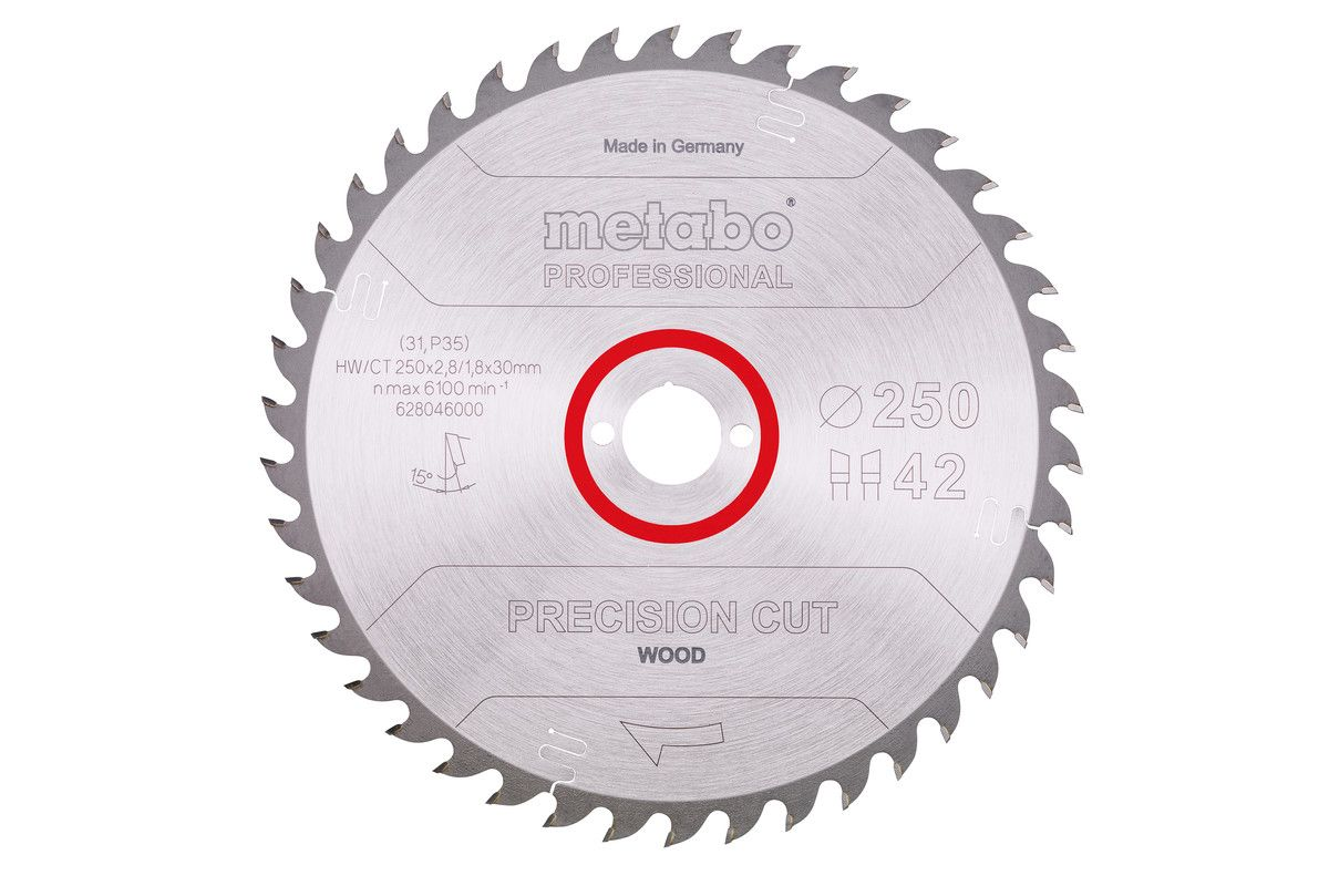 Пильный диск Metabo Precision cut Wood Professional, 250x30, Z42 WZ 15° (628046000)