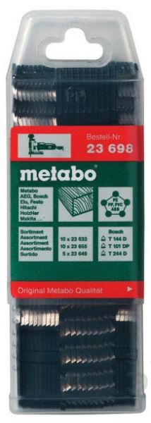 Набір пилок для лобзика Metabo 10хT144D,10xT101D,5xT244D 25 шт (623698000)