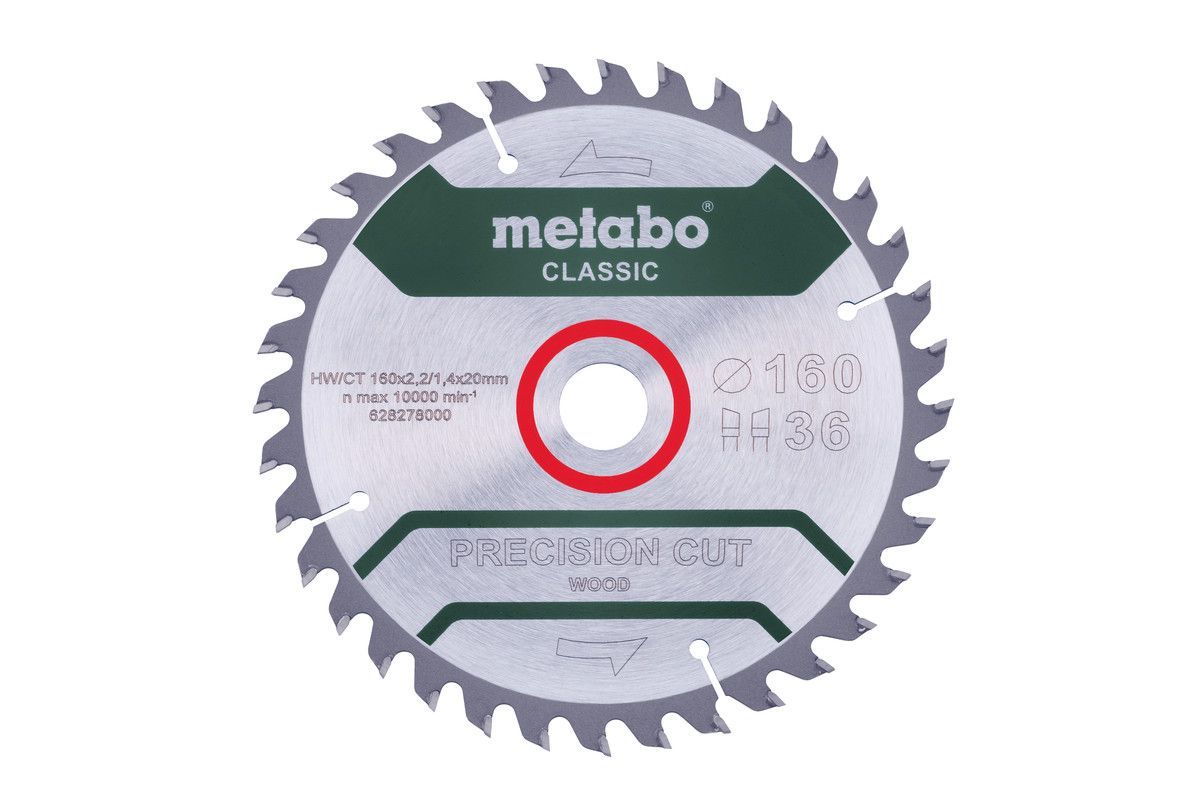 Пильный диск Metabo Precision cut Wood Classic, 160x20 Z36 WZ 10° (628278000)