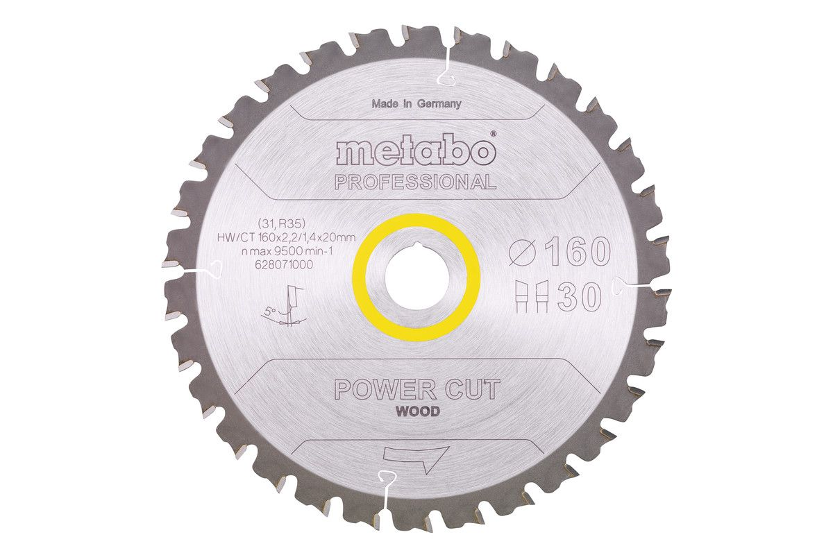 Пильний диск Metabo Power cut Wood Professional 160x2.2х20 мм, НМ WZ=30 (628071000)