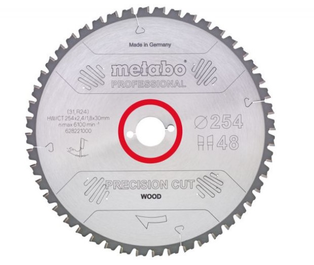 Пиляльний диск Metabo Precision cut HW/CT 254х2.4/1.8x30, Z48 WZ (628221000)