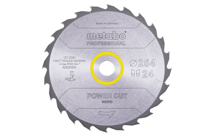 Диск пильний Metabo Power cut wood 254х30, Z24 (628025000)