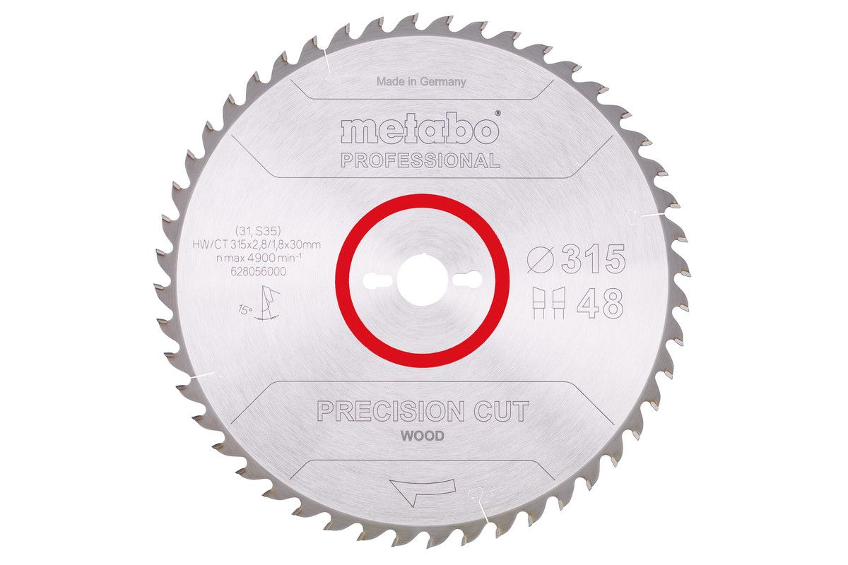Пильний диск Metabo Precision cut Wood Professional, 315x30, Z48 WZ 15 ° (628056000)