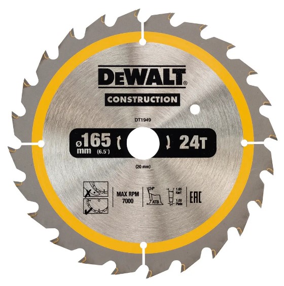 Диск пильный DeWALT Construction DT1949