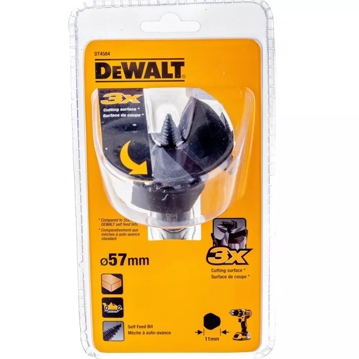 Cверлo Форстнера по дереву DeWALT, 57 мм (DT4584)