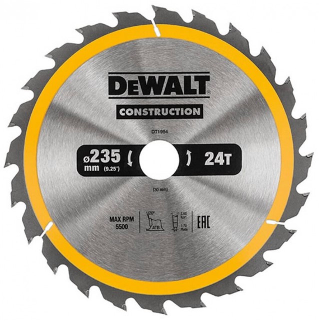 Диск пильный DeWALT Сonstruction DT1954