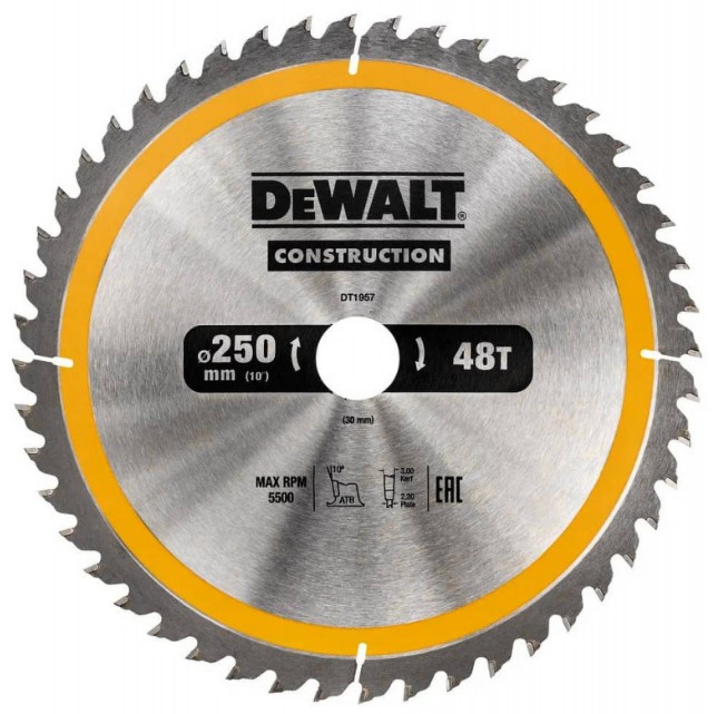 Диск пильный DeWALT Сonstruction DT1957