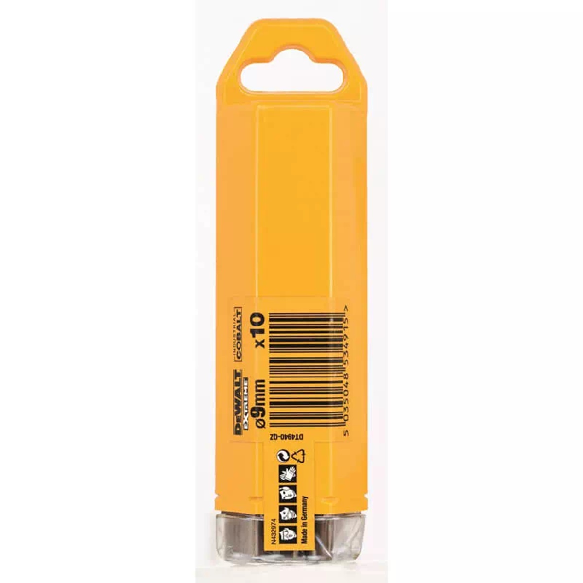 Cверлo по металлу DeWALT EXTREME INDUSTRIAL COBALT HSS-CO, 9х78х125, 10 шт. (DT4940)