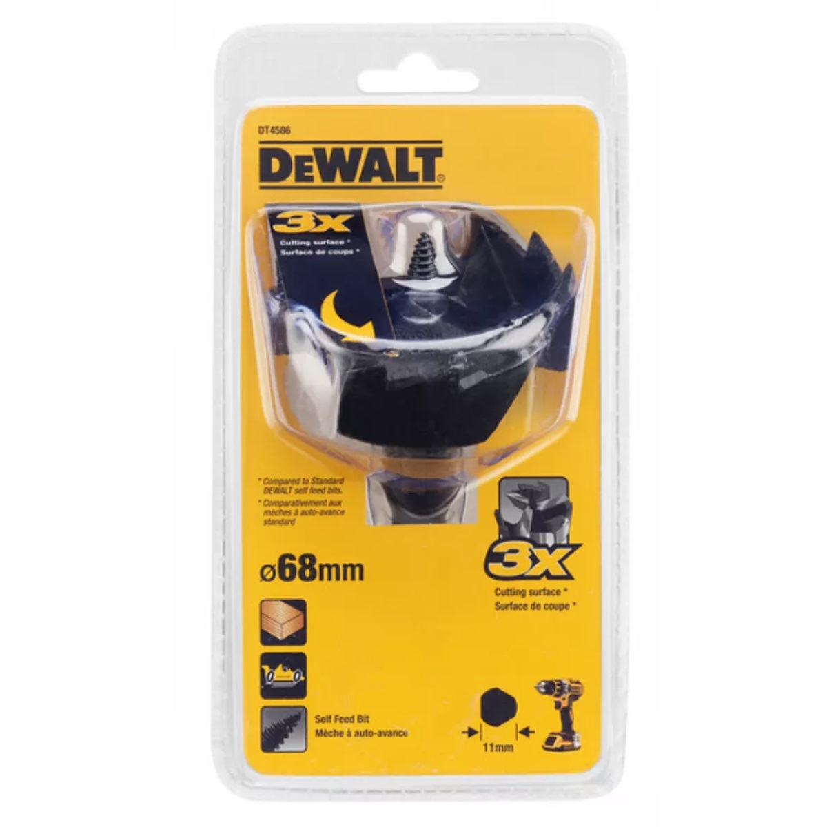 Cверлo Форстнера по дереву DeWALT, 68 мм (DT4586)