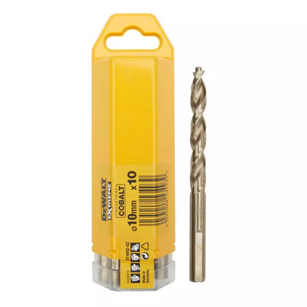 Cверлo по металлу DeWALT EXTREME INDUSTRIAL COBALT  HSS-CO, 10х84х133, 10 шт. (DT4942)