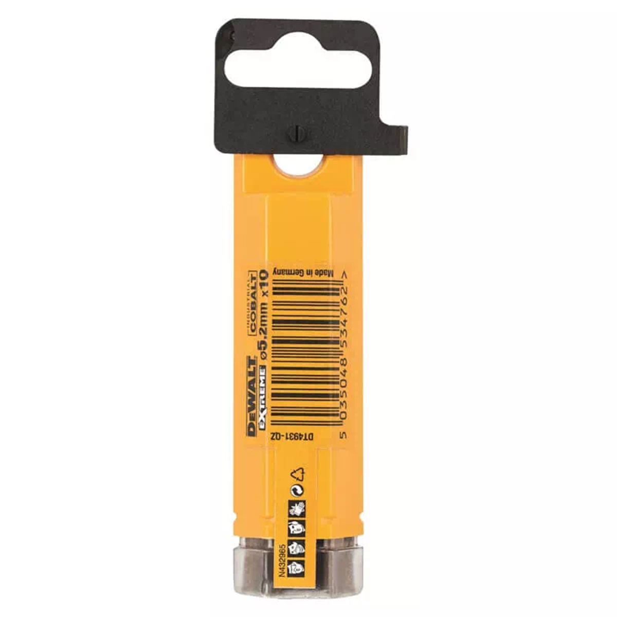 Cверлo по металлу DeWALT EXTREME INDUSTRIAL COBALT  HSS-CO, 5,2х46х86, 10 шт. (DT4931)