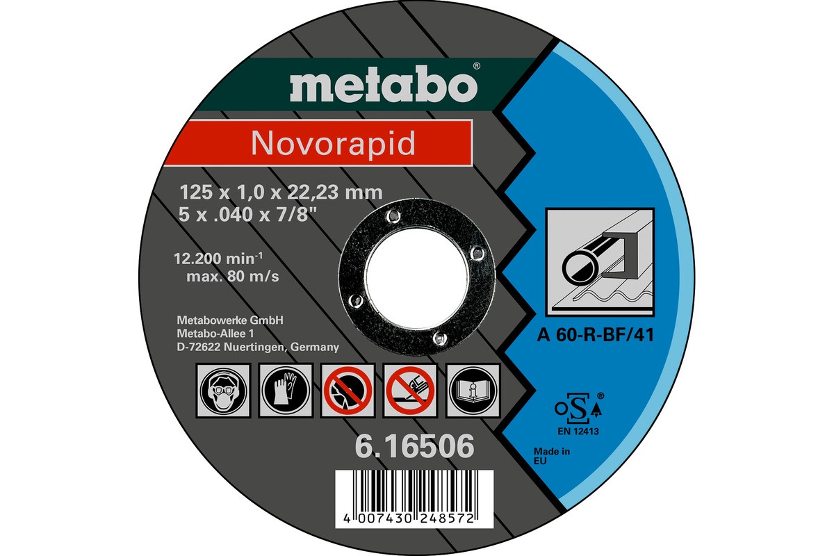 Відрізний диск Metabo Novorapid 125x1,0х22,2 , Сталь, TF 41 (616506000)