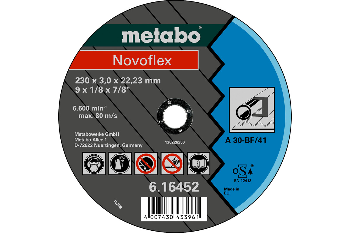 Відрізний диск Metabo Novoflex 230x3,0х22,2 Сталь, TF 41 (616452000)