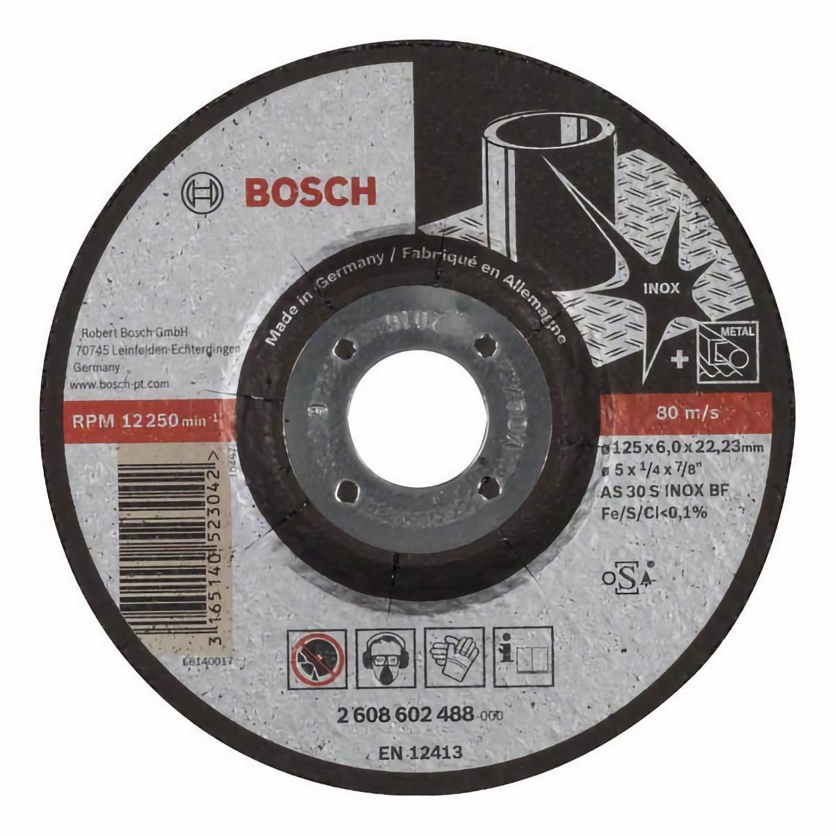 Коло обдирне по металу Bosch Expert for INOX 125x6 мм (2608602488)