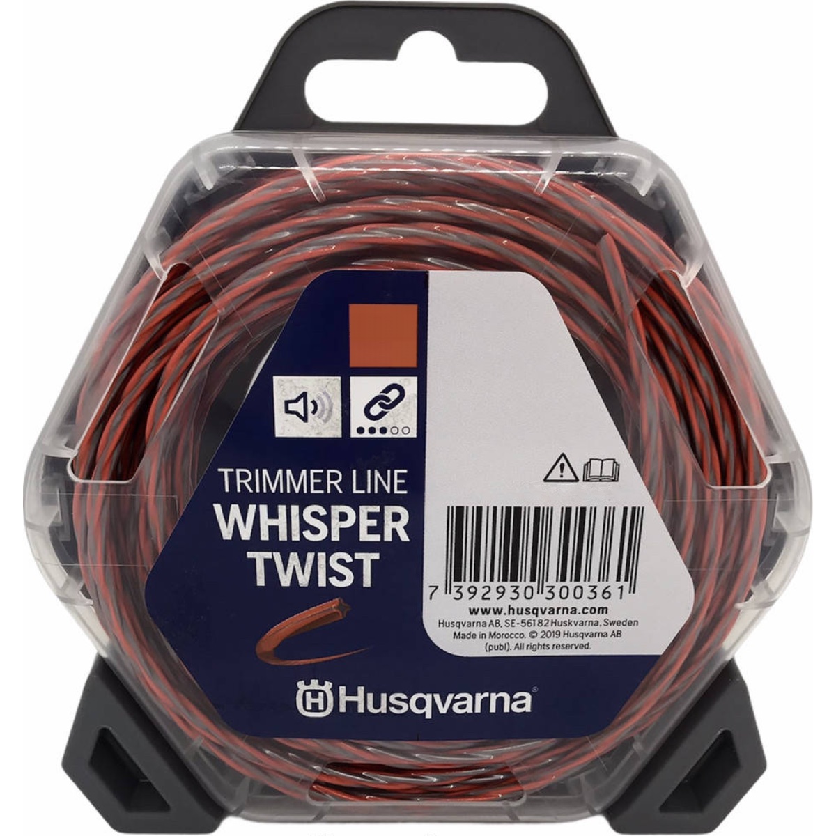 Корд триммерный Husqvarna Whisper Twist 2 мм x 112 м оранжевый/черный (5976691-11)