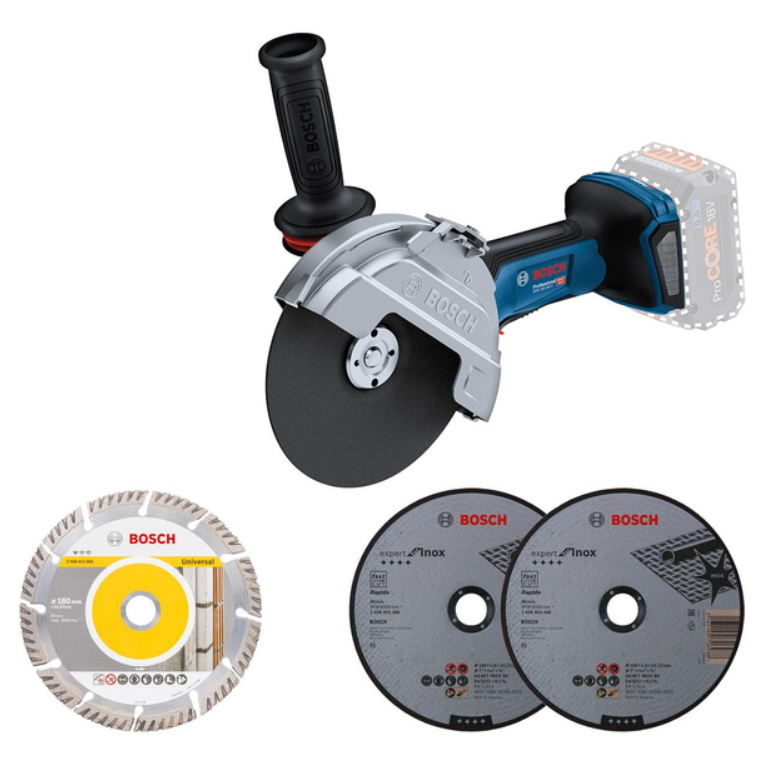 Угловая шлифмашина аккумуляторная Bosch Professional GWS 18V-180 P Каркас (06019H6L01)