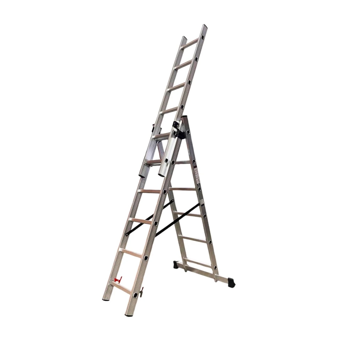 Драбина алюмінієва трисекційна GTM KME306 3x6 сходинок 1.64-3.26 м (39942)