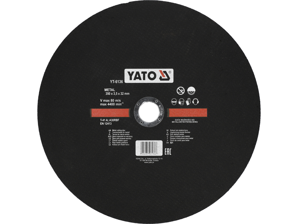 Круг отрезной по металлу 350 YATO YT-6136