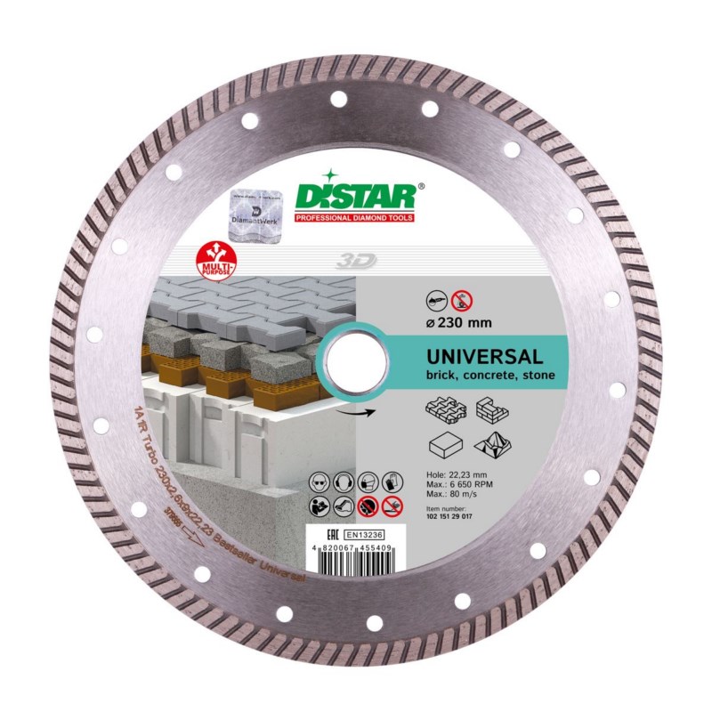 Круг алмазный отрезной DISTAR Bestseller Universal Turbo 230 x 22.22 (10215129017)