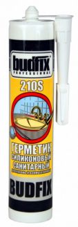 Герметик силиконовый санитарный BUDFIX 210S (280 мл) белый (75300)