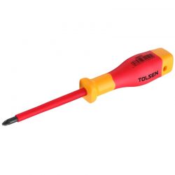 Отвертка диэлектрическая TOLSEN VDE, крестовая PZ 1х80 мм (V30601)
