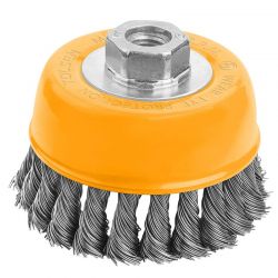 Щетка чашка плетеная TOLSEN 125 мм М14, стальная проволока 0.5 мм (77510)