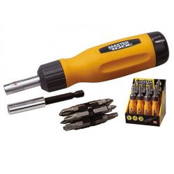 Отвертка с трещоткой Mastertool 12 насадок (40-0518)