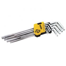 Набор ключей Mastertool TORX Т10-Т50, L90-227мм длинные 9 шт.(75-0961)