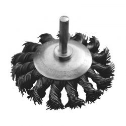 Щетка конусная Mastertool из плетеной проволоки D100 со стержнем 1/4" (19-9310)