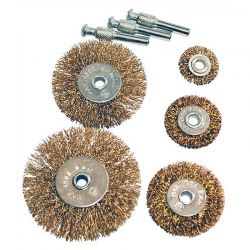 Набор щеток Mastertool из латунированной рифленой проволоки 1/4", 5 шт. (19-9500)
