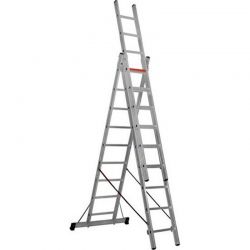 Трехсекционная алюминиевая лестница Virastar Triomax Pro 3x9 ступеней (TS199)