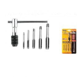 Набор метчиков с Т-образным держателем Mastertool 6 эл. M4, M5, M6, M8, M10 (15-1406)