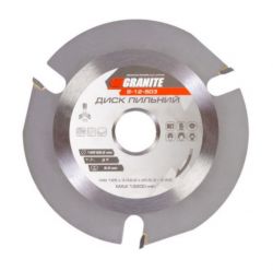 Диск пильный для дерева с твердосплавными напайками MasterTool 125х22,2х3Т GRANITE (5-12-503)