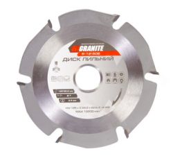 Диск пильный для дерева с твердосплавными напайками MasterTool 125х22,2х6Т GRANITE (5-12-506)