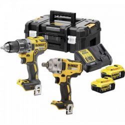 Набір з двох безщіткових інструментів DeWALT 18 В XR Li-lon, 5 Ач (DCK2077P2T)