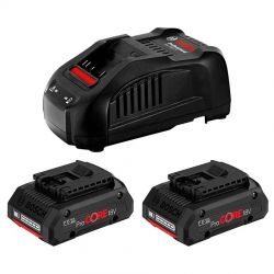 Набор Bosch из 2 аккумуляторов ProCORE Li-Ion 18 В / 4 Ач + зарядное устройство (1600A016GF)