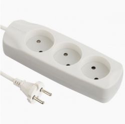 Удлинитель бытовой Electraline 3 м, 2х0.75 мм, 3 розетки (62003)