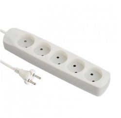 Удлинитель бытовой Electraline 1.5 м, 2х0.75 мм, 5 розеток (62007)