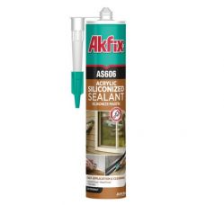 Герметик акриловый силиконизированый Akfix AC606 310мл белый (AA001)