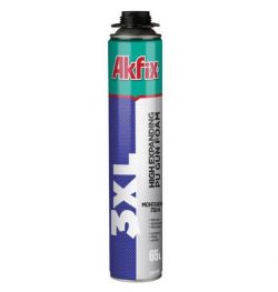 Пена монтажная всесезонная Akfix 3XL PROFI 65л 850мл под пистолет (FA073)