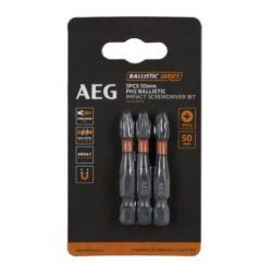 Набор бит ударных AEG PH2, 50мм, 3 шт. (4932479181)